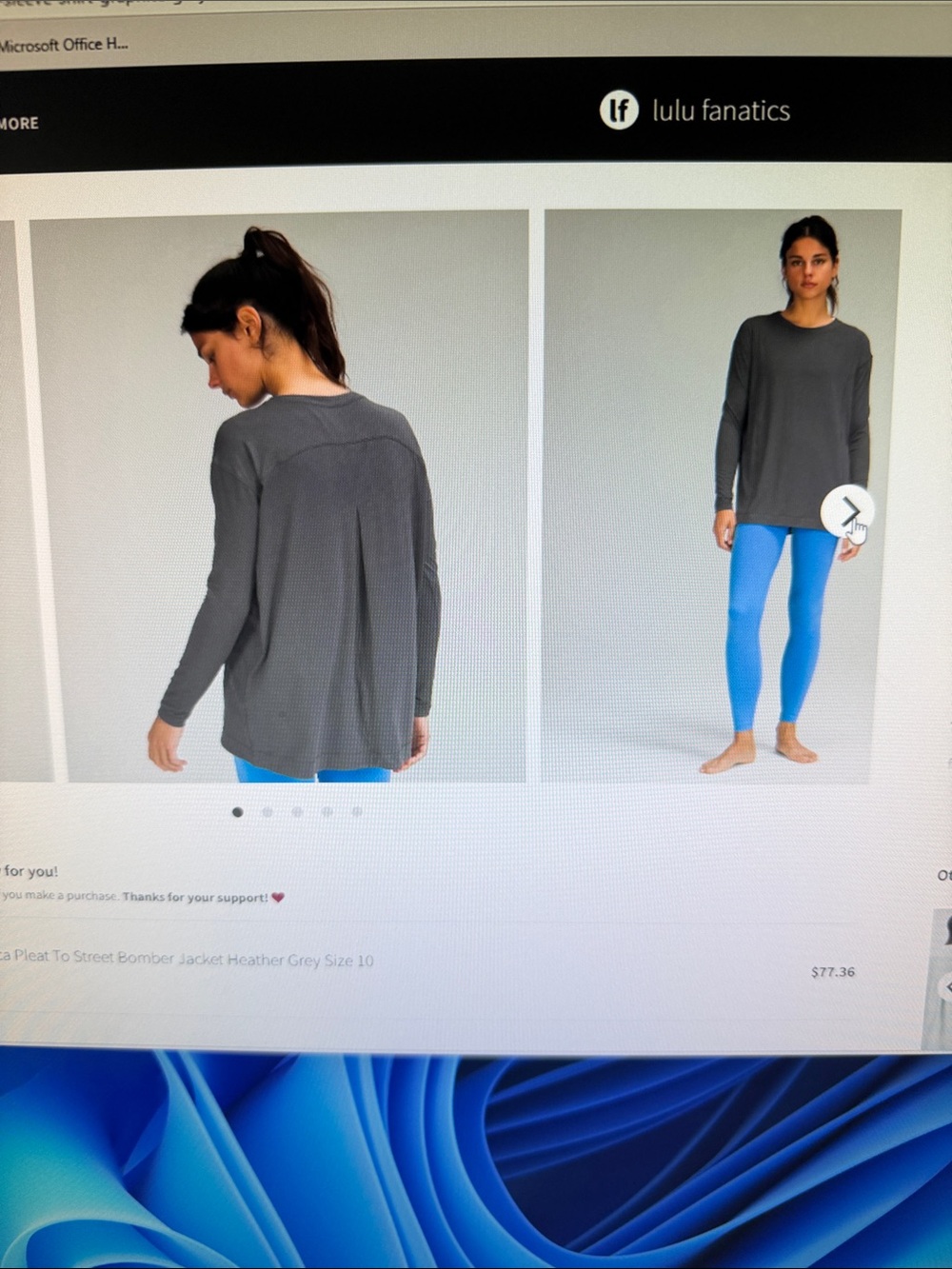 lululemon athletica modal pleated back Long-Sleeve Crew Tee - Black